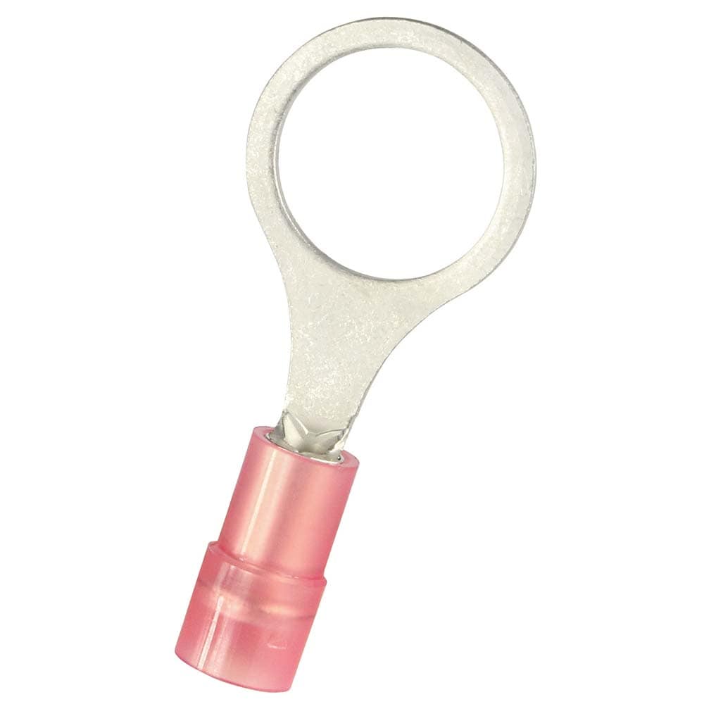 Circular Ring Terminal: Partially Insulated, 22 to 16 AWG, Crimp Connection