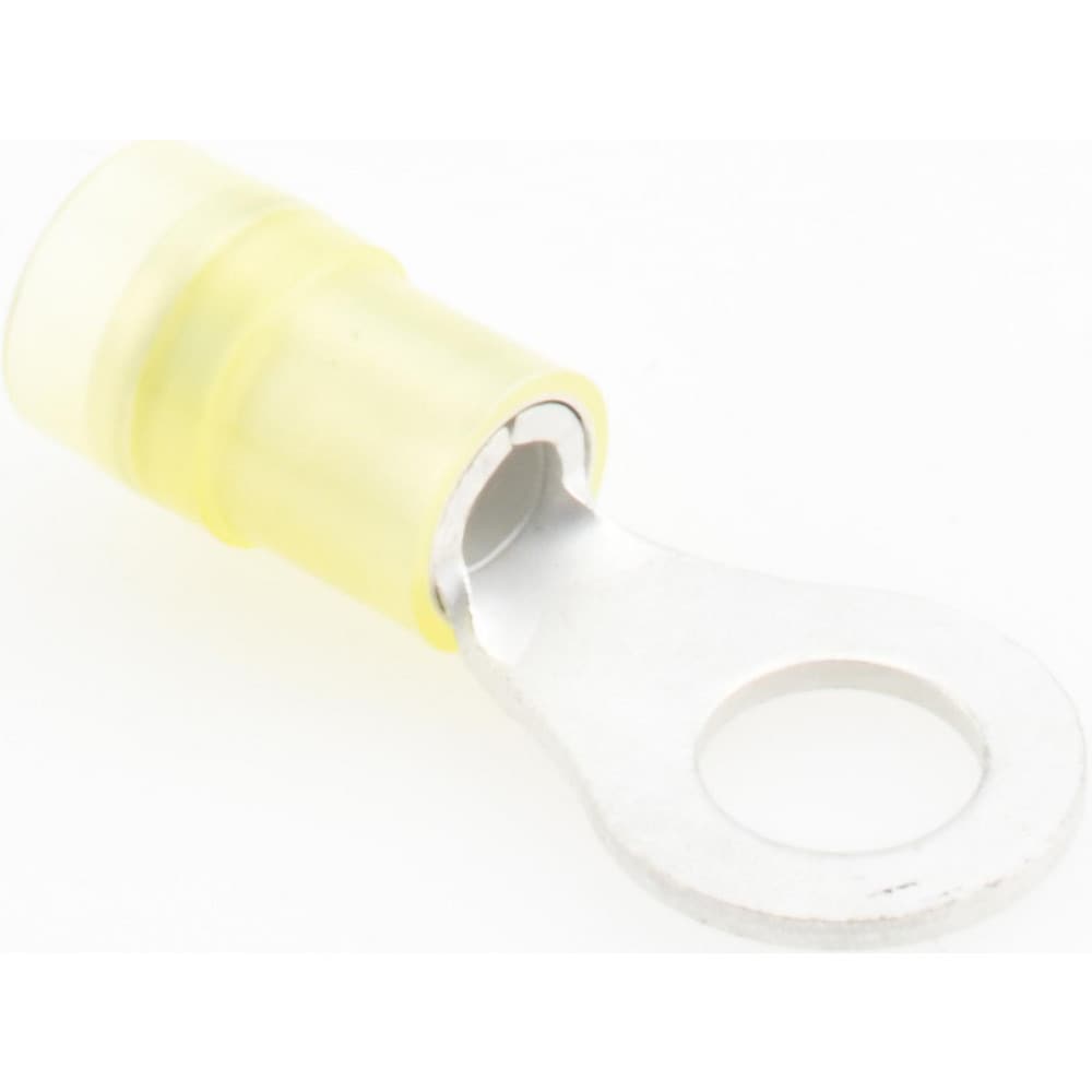 Circular Ring Terminal: Partially Insulated, 12 to 10 AWG, Crimp Connection