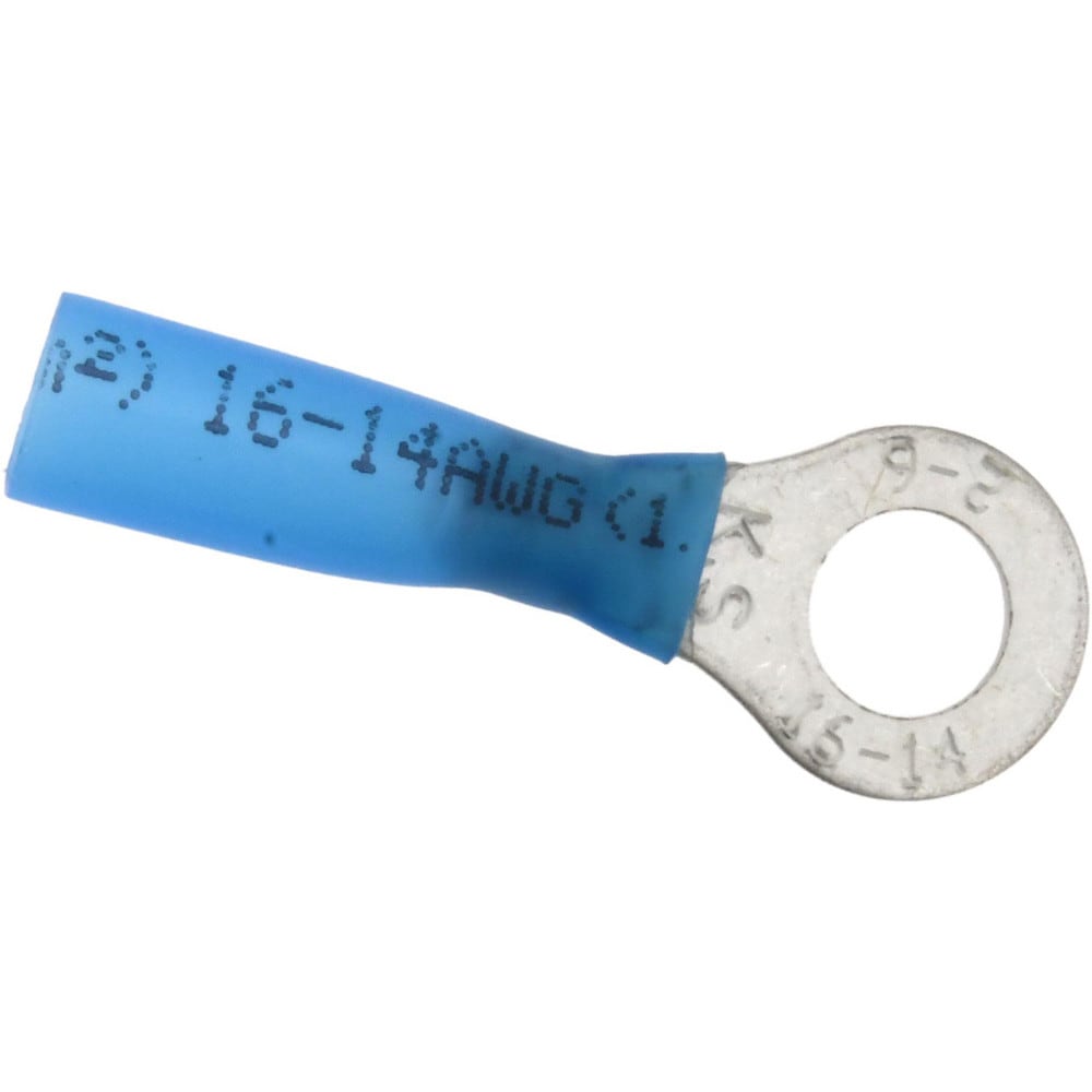 Circular Ring Terminal: Partially Insulated, 16 to 14 AWG, Crimp Connection