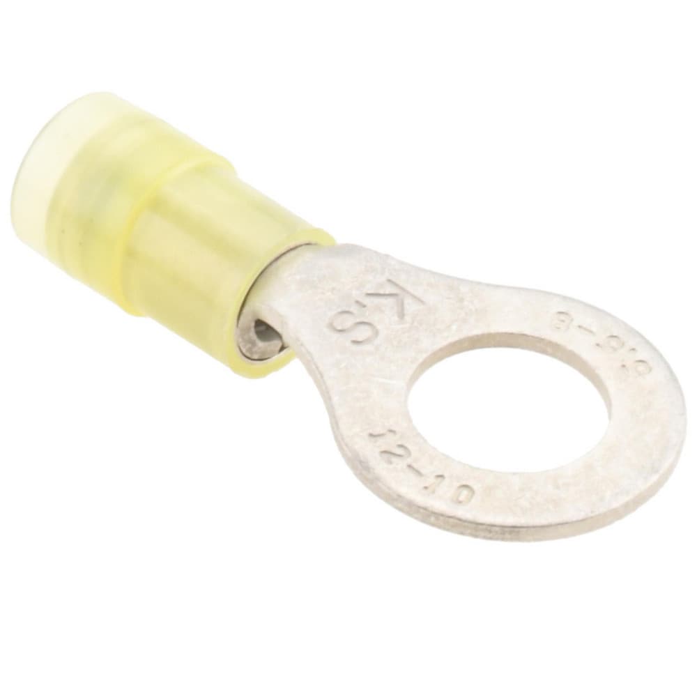 Circular Ring Terminal: Partially Insulated, 12 to 10 AWG, Crimp Connection
