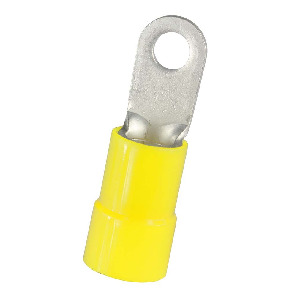 Circular Ring Terminal: Partially Insulated, 4 AWG, Crimp Connection