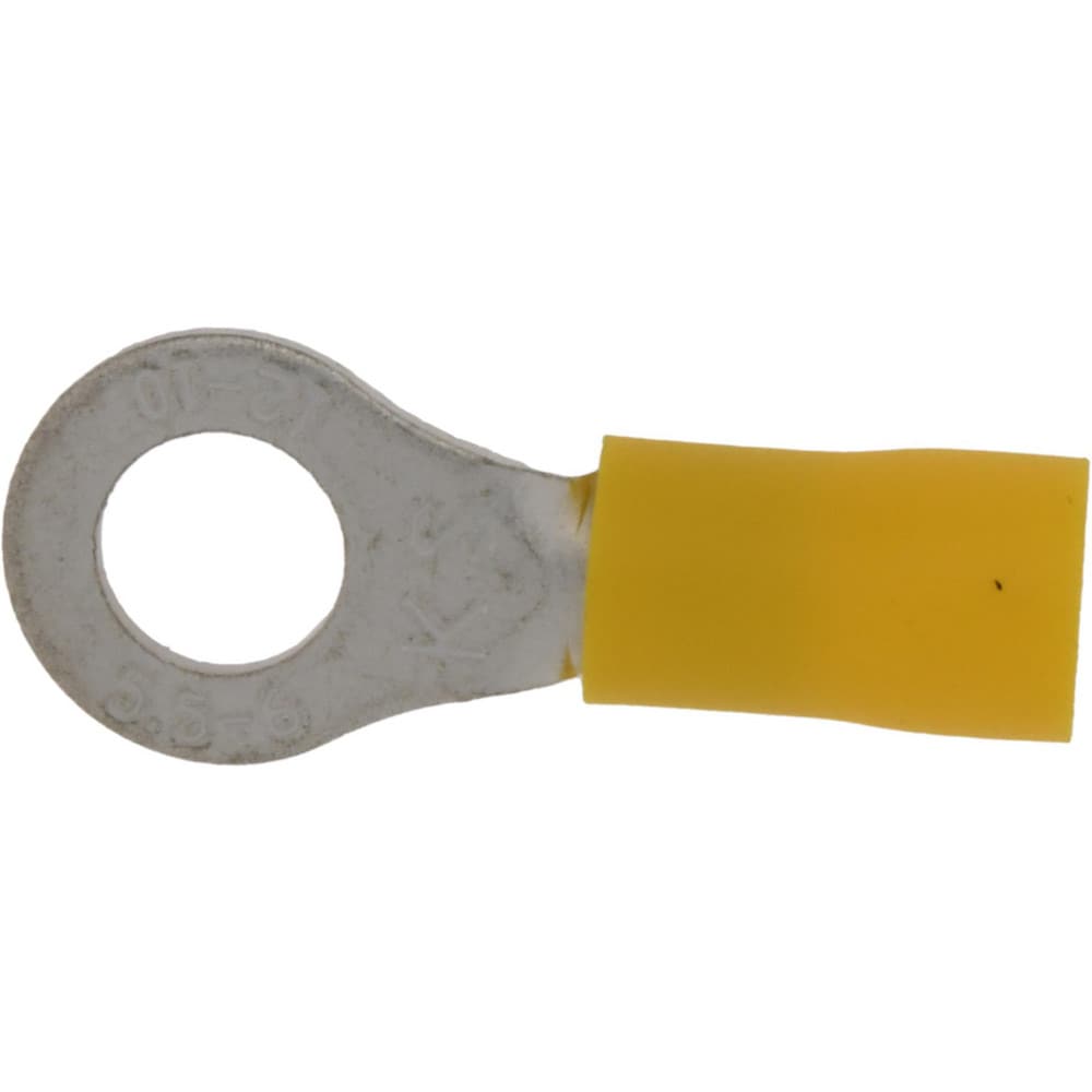 Circular Ring Terminal: Partially Insulated, 12 to 10 AWG, Crimp Connection