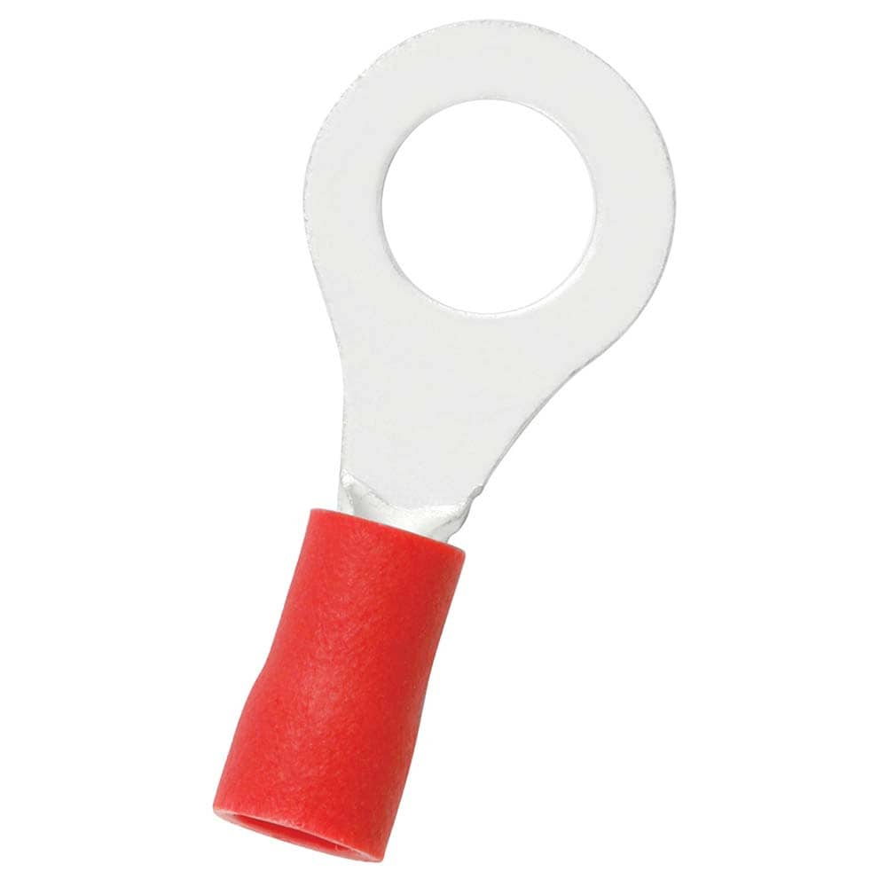 Circular Ring Terminal: Partially Insulated, 22 to 16 AWG, Crimp Connection