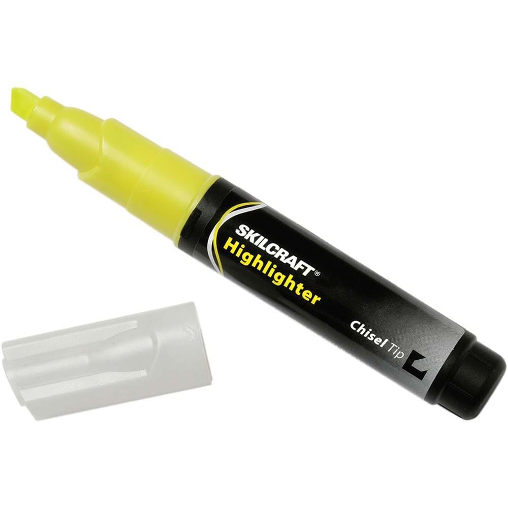 Highlighter Marker: Fluorescent Yellow, Chisel Point