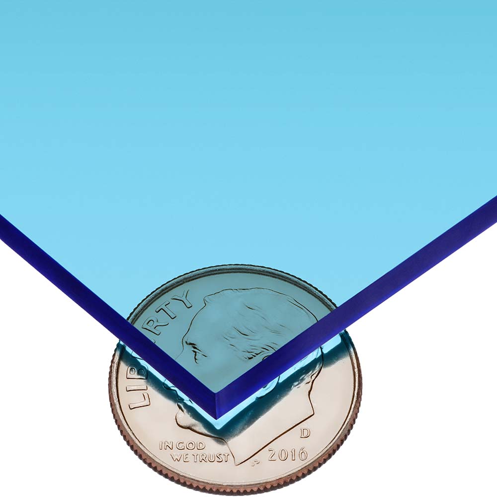 USA Industrials Plastic Sheet Cast Acrylic, 1/8" Thick, 48" Wide, 8' Long, Blue, 10000 psi