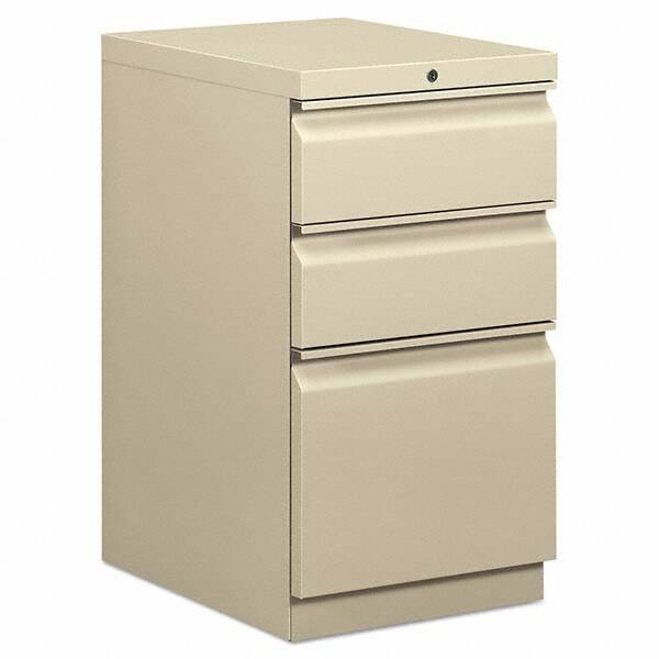 Vertical File Cabinet: 3 Drawers, Steel, Putty