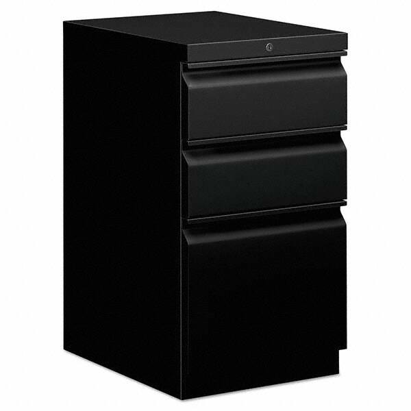 Vertical File Cabinet: 3 Drawers, Steel, Black