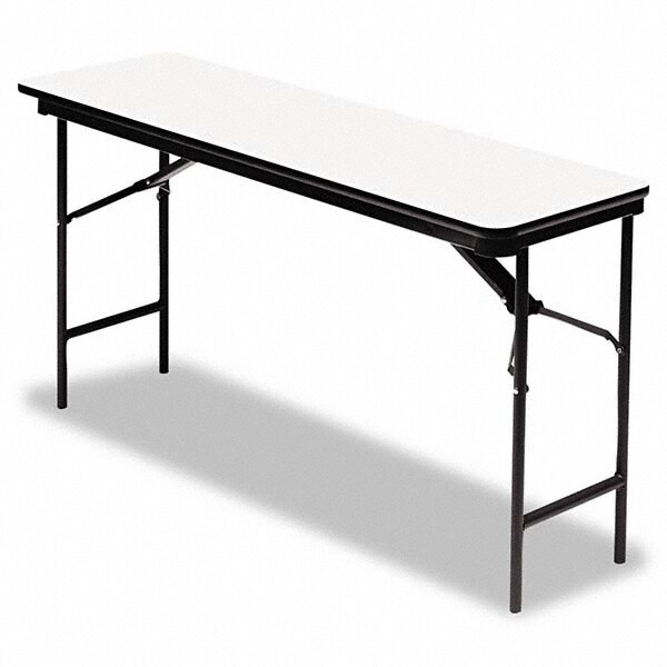 Folding Table: Rectangle, 72" OAW, 29" OAH, Wood Top, Gray