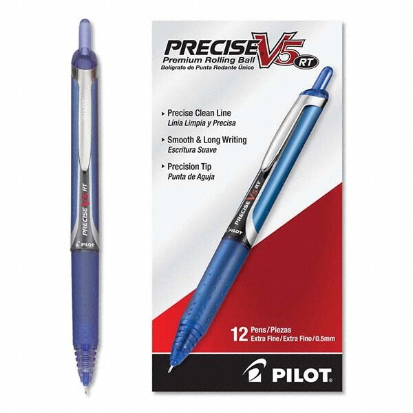 Roller Ball Pen: 0.5 mm Tip, Blue Ink