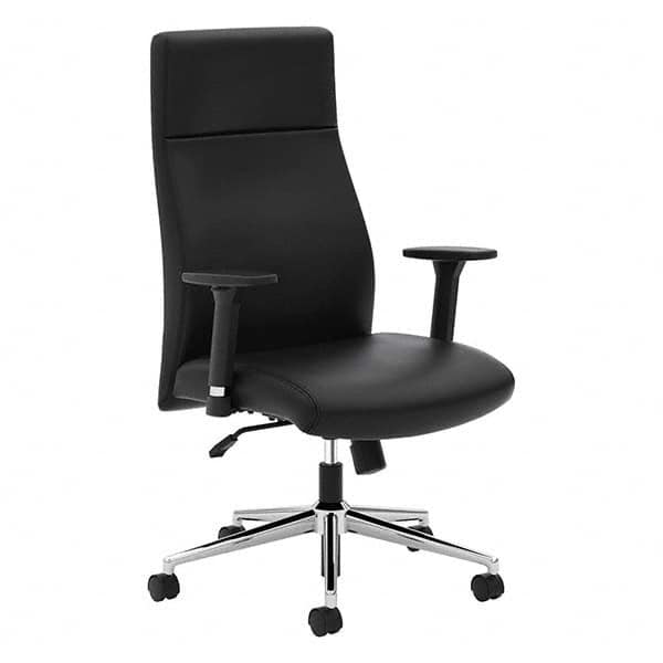 Task Chair: Genuine Leather, Black