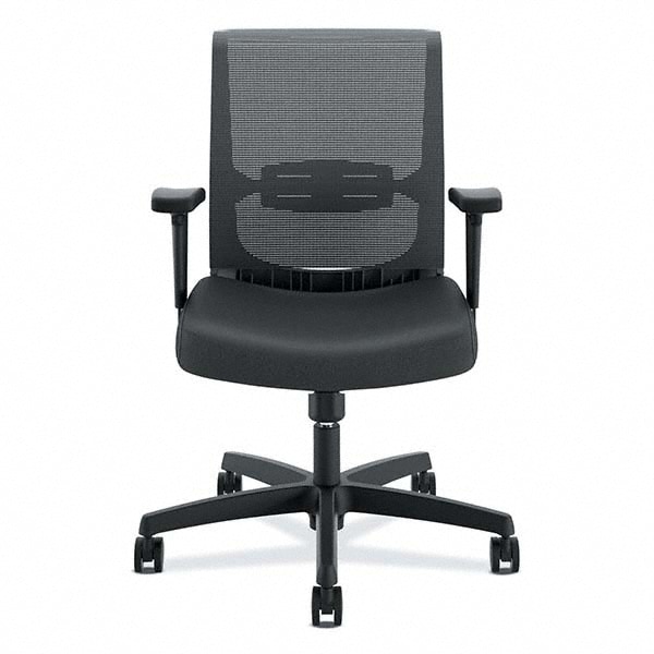 HON Black Vinyl Rolling Office Chairs : 3DUT48 by HON