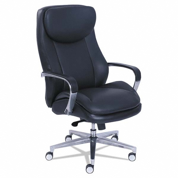 LaZBoy Task Chair Bonded Leather, Black MSC Industrial Supply Co.