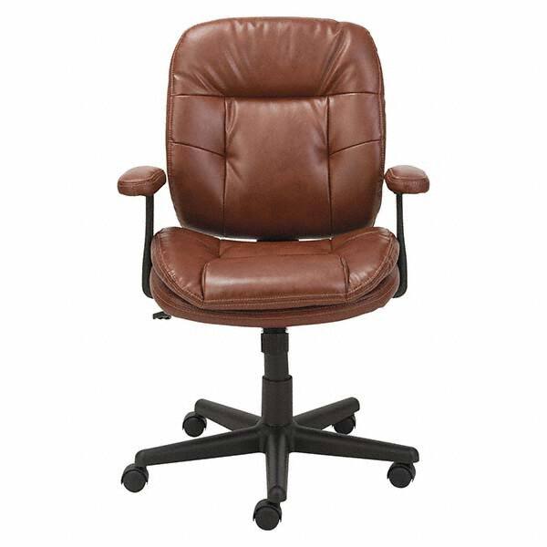 Task Chair: Soft Leather, Chestnut Brown