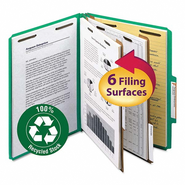SMEAD Classification Folder: Letter, Green, 10/Pack | Part #SMD14063