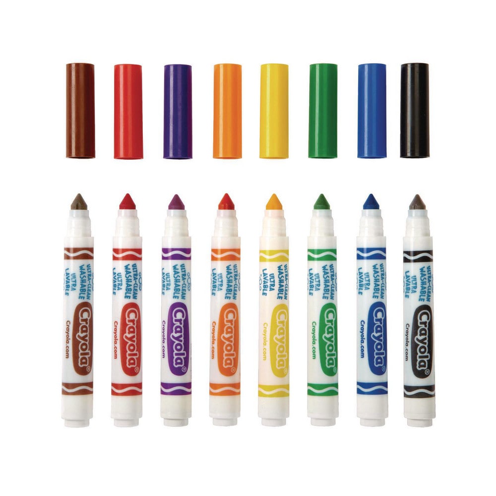 Crayola Markers Paintsticks Type Washable Marker Color Black Blue Brown Green Orange Red Violet Yellow 14823306 Msc Industrial Supply