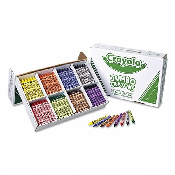 Crayola - Markers & Paintsticks; Type: All Purpose Wax Crayon ; Color: Blue; Brown; Green; Orange; Red; Violet; Yellow Ink Type: Wax ; Tip Type: Standard - 14823470 - Industrial Supply