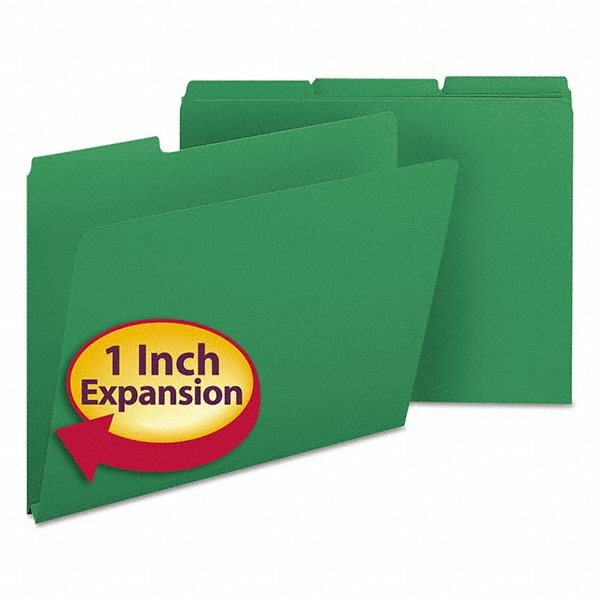 SMEAD File Folders with Top Tab Letter, Green, 25/Pack MSC Direct