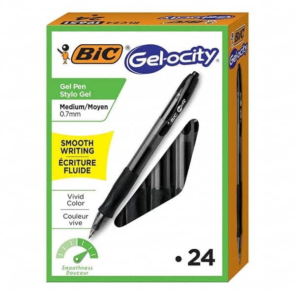 ruw Ongepast koppeling Bic - Gel Roller Ball Pen: 0.7 mm Tip, Black Ink - 14823777 - MSC  Industrial Supply