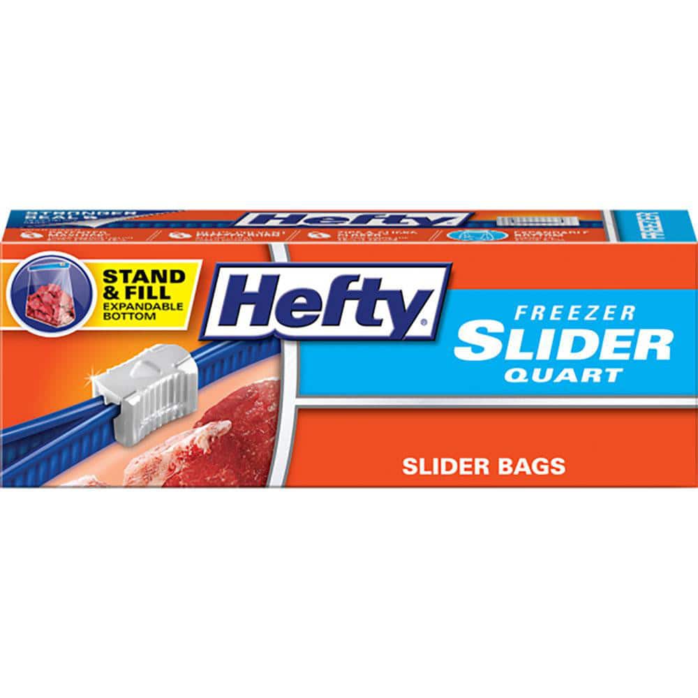 Hefty Quart Freezer Slider Bags, Clear - 100 count