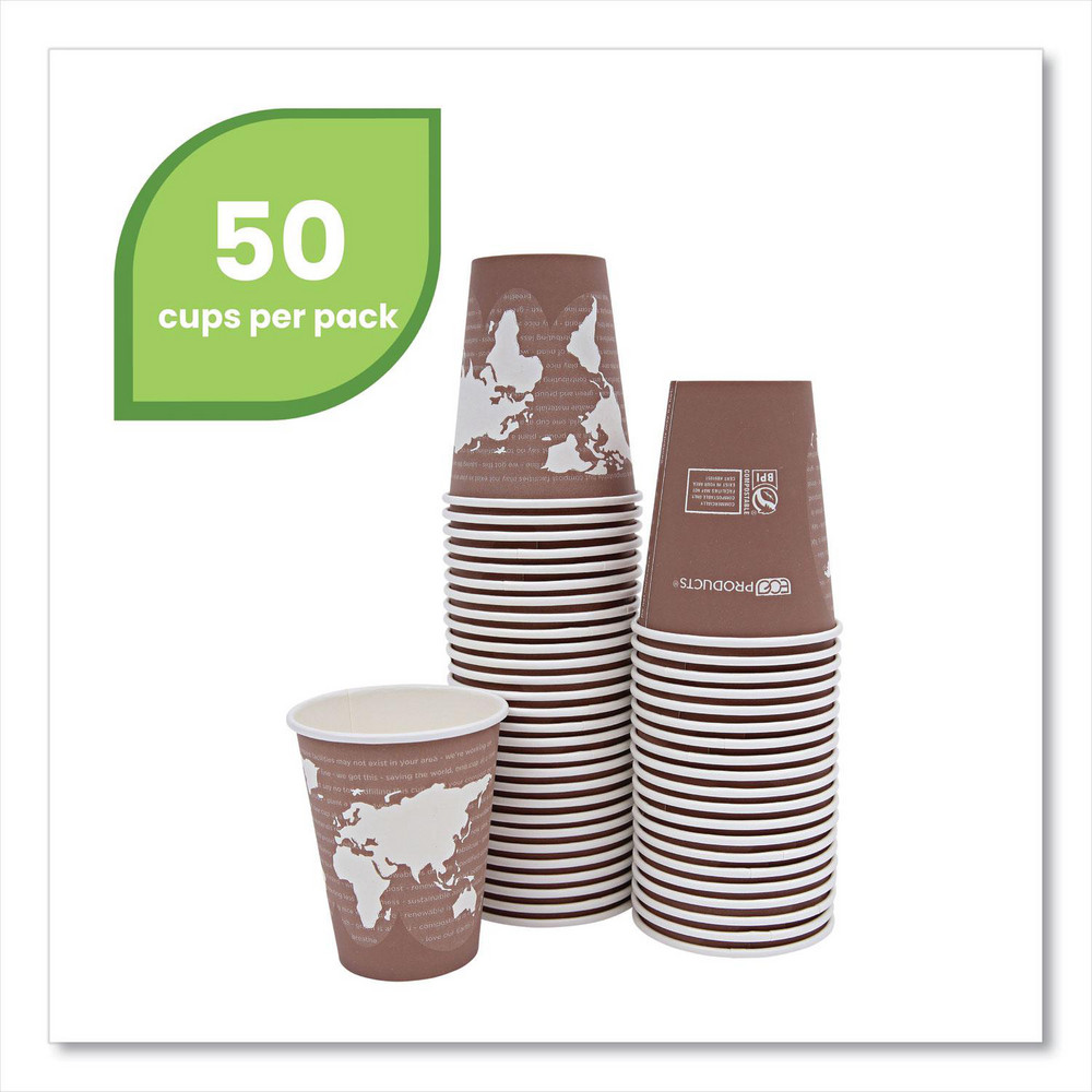 ECO PRODUCTS - World Art Renewable/Compostable Hot Cups, 8 oz, Plum, 50 ...