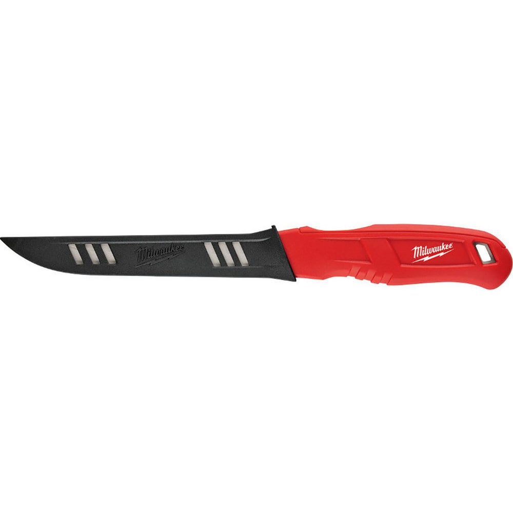 Milwaukee Tool - Fixed Blade Knives; Blade Type: Serrated; Blade Material:  Stainless Steel; Handle Material: Polypropylene; Blade Edge Type: Serrated;  Replaceable Blade: Yes; Handle Color: Red; Insulated: Yes; Features:  Lanyard Hole; Durable