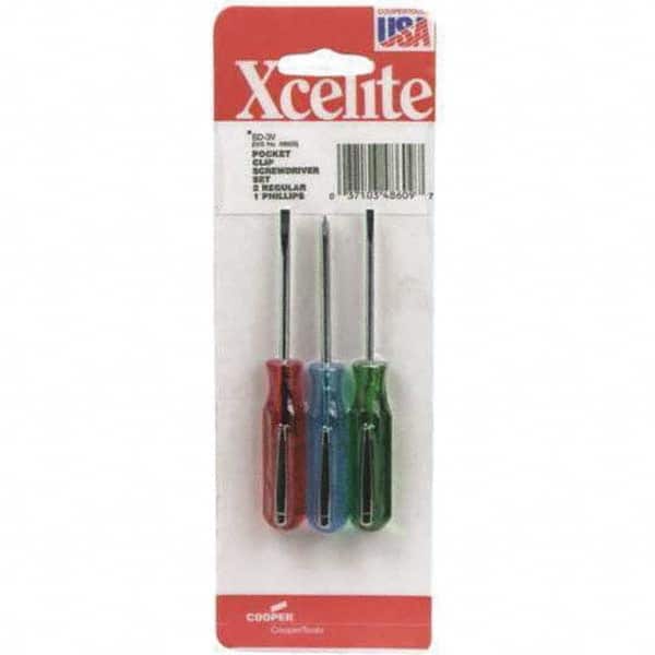 Screwdriver Set: 3 Pc, Phillips & Slotted