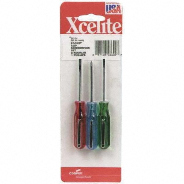 Screwdriver Set: 3 Pc, Phillips & Slotted