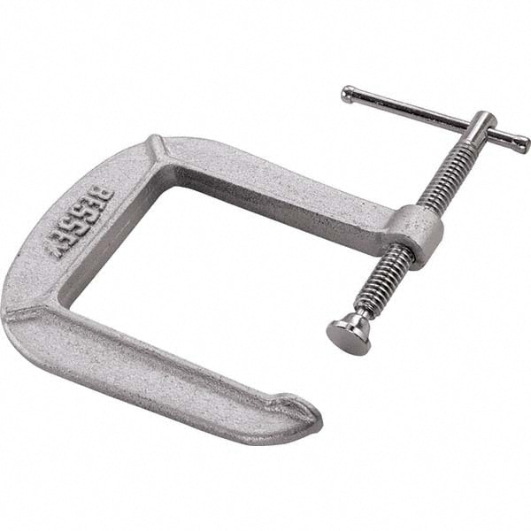 C-Clamp: 2-3/4" Max Opening, 4-1/2" Throat Depth, Light-Duty, Forged Steel Body, Alloy Steel Anvil