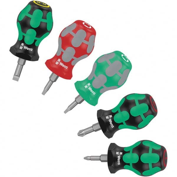 Wera 5008872001 Screwdriver Set: 5 Pc, Phillips, Slotted & Square 