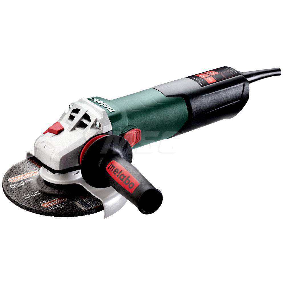Corded Angle Grinder: 6" Wheel Dia, 10,000 RPM, 5/8-11 Spindle - 12A, 120V, Slide with Lock-on Switch