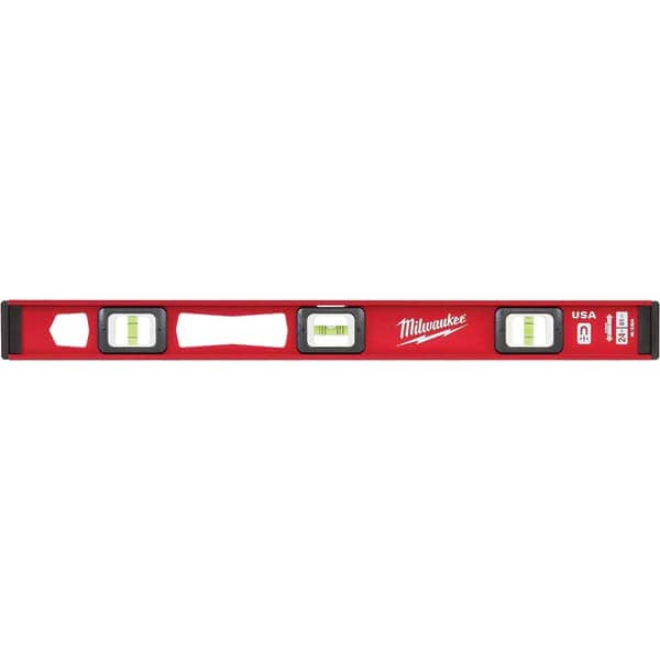 Milwaukee Tool MLIBM24 Box Beam, I-Beam & Torpedo Levels; Magnetic: Yes ; Body Material: Aluminum ; Top Read: Yes ; Graduation Location: Front ; Housing Color: Black; Red ; Features: Durable; Impact Resistant; Lightweight 