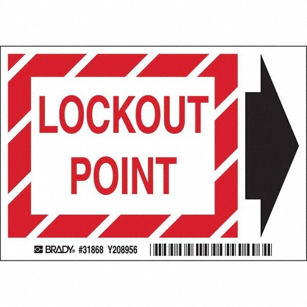 Warning & Safety Reminder Sign: Rectangle, "LOCKOUT POINT"