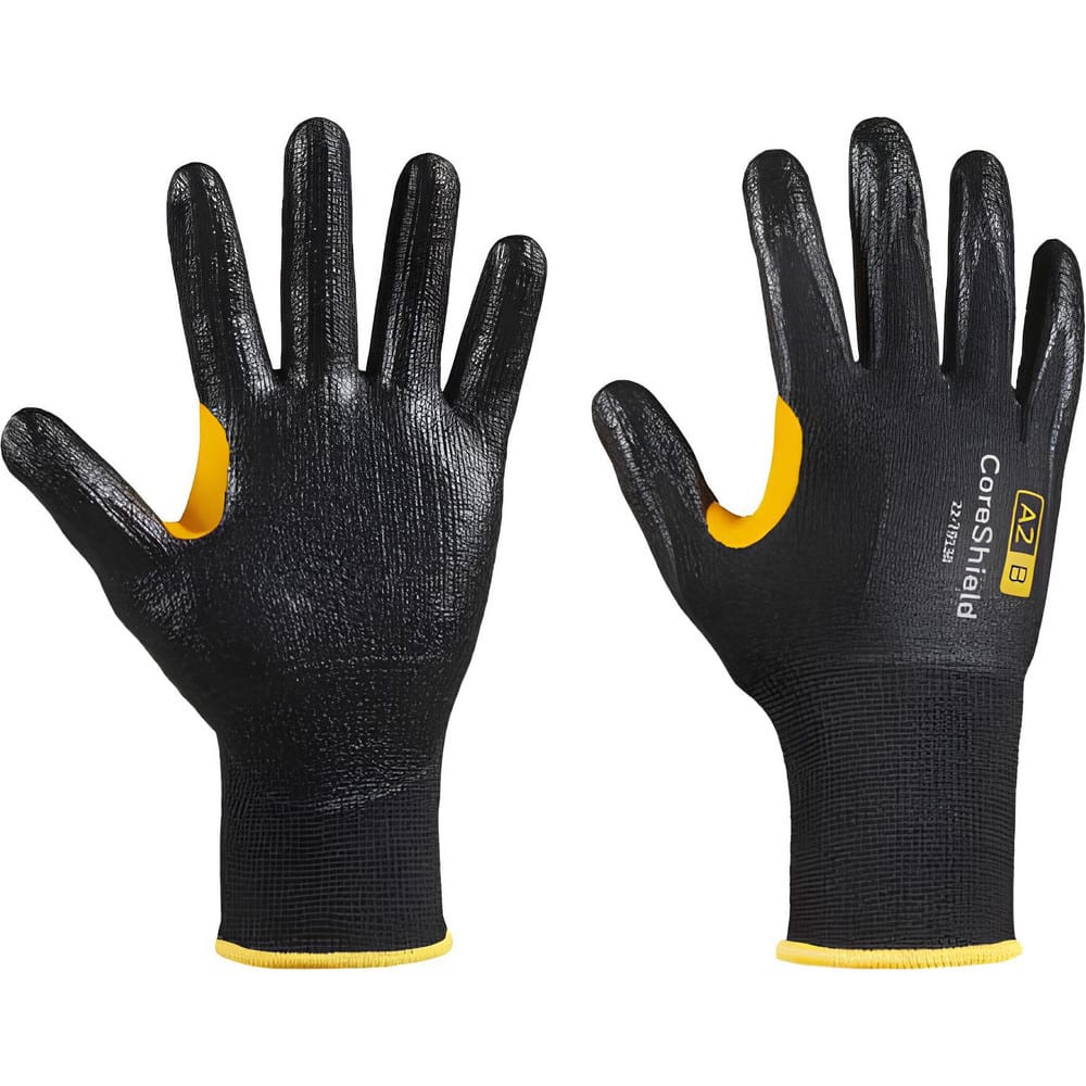 Cut, Puncture & Abrasive-Resistant Gloves: Size M, ANSI Cut A2, ANSI Puncture 1, Nitrile, HPPE