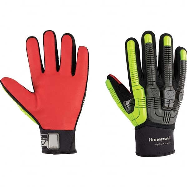 Cut & Abrasion-Resistant Gloves: Size M, ANSI Cut A6, Rubber, Polyester Blend