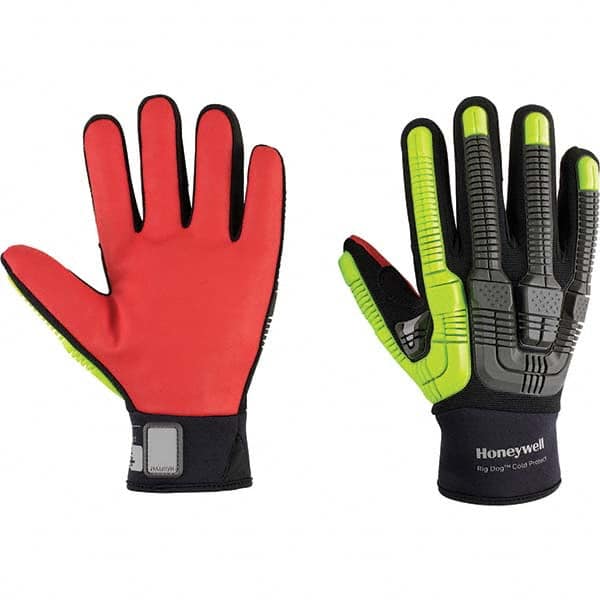 Cut & Abrasion-Resistant Gloves: Size XL, ANSI Cut A6, Rubber, Polyester Blend