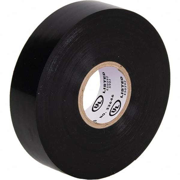 Electrical Tape: 1-1/2" Wide, 792" Long, 8.5 mil Thick, Black