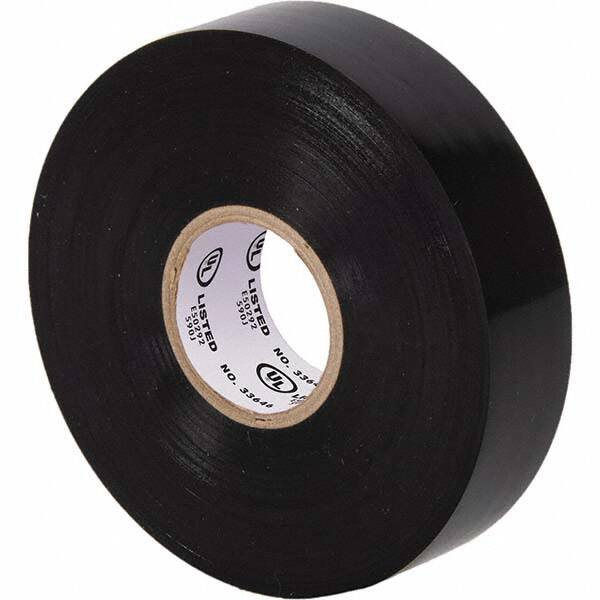 Electrical Tape: 3/4" Wide, 792" Long, 7 mil Thick, Black
