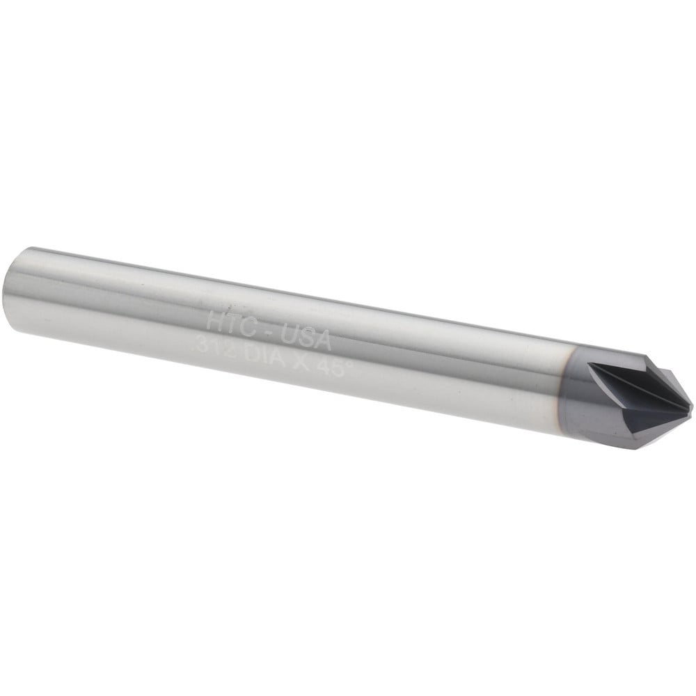 Chamfer Mill: 5/16" Dia, 4 Flutes, Solid Carbide