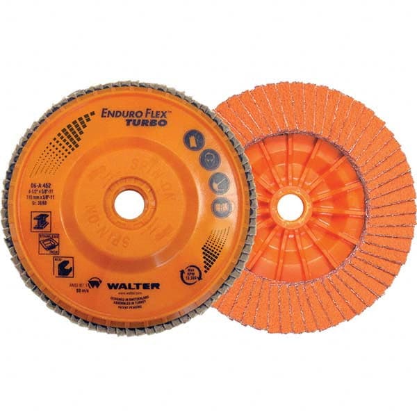 Flap Disc: 5/8-11 Hole, 60 Grit, Ceramic, Type 27