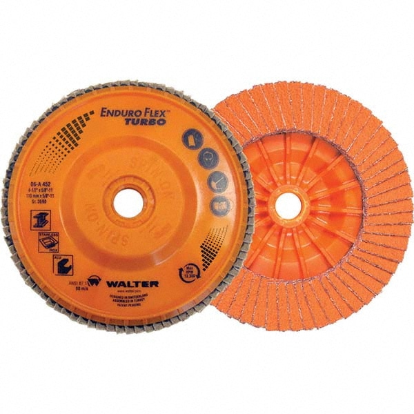 Flap Disc: 5/8-11 Hole, 60 Grit, Ceramic, Type 27