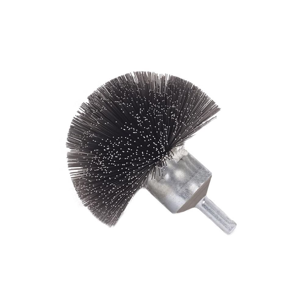 End Brushes: 2" Dia, Stainless Steel, Crimped Wire