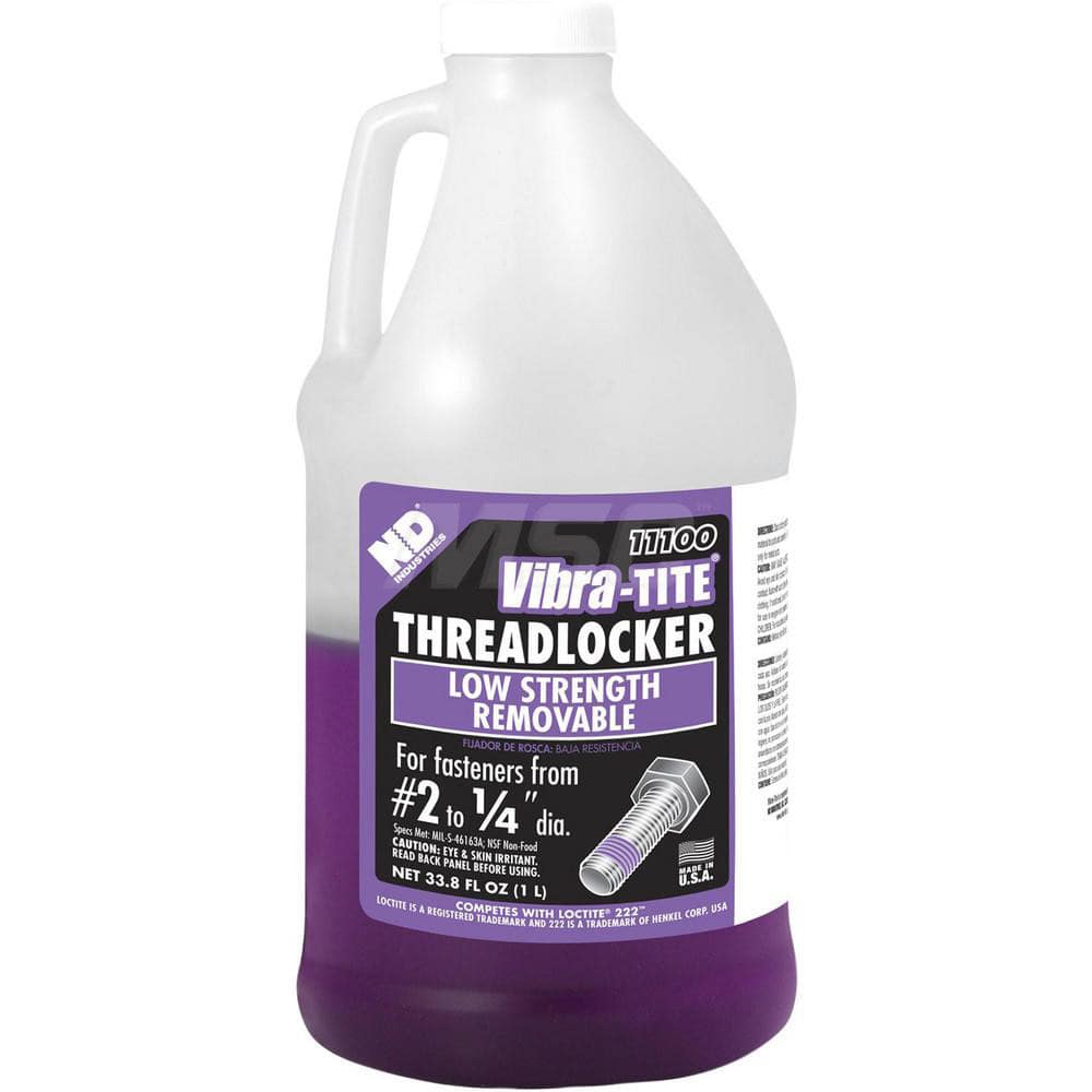 Threadlocker: Purple, Liquid, 1 L, Jug