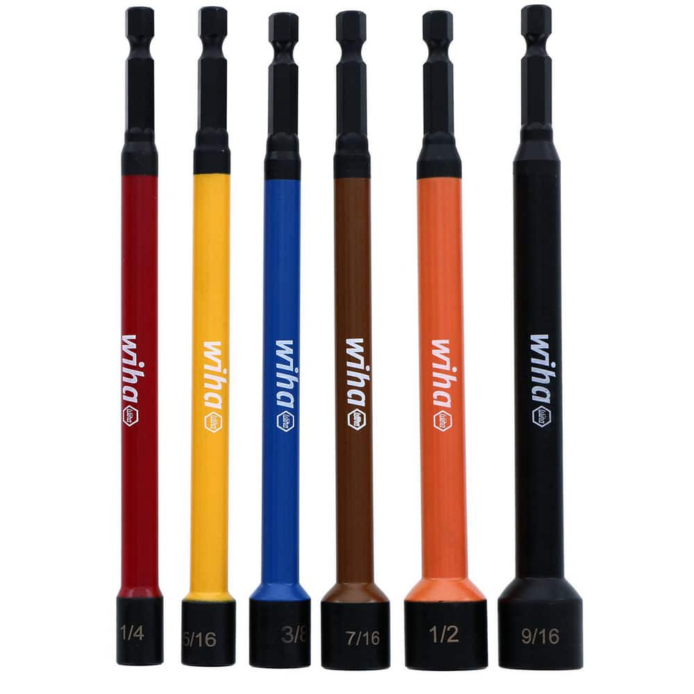 Power & Impact Screwdriver Bit Sets; Bit Type: Magnetic Nutsetter ; Point Type: 1/4 in Drive Bits ; Drive Size: 1/4 ; Overall Length (Inch): 6 ; Blade Width: 1/4 ; Fractional Socket Sizes: 1/4; 5/16; 3/8; 7/16; 1/2; 9/16