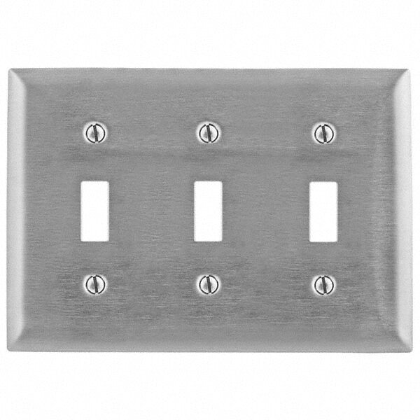 Wall Plates; Wall Plate Type: Switch Plates ; Color: Metallic ; Wall Plate Configuration: Toggle Switch ; Material: Stainless Steel ; Shape: Rectangle ; Wall Plate Size: Standard