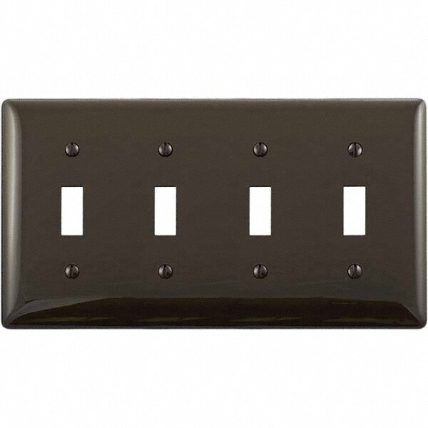 Wall Plates; Wall Plate Type: Switch Plates ; Color: Brown ; Wall Plate Configuration: Toggle Switch ; Material: Thermoplastic ; Shape: Rectangle ; Wall Plate Size: Standard