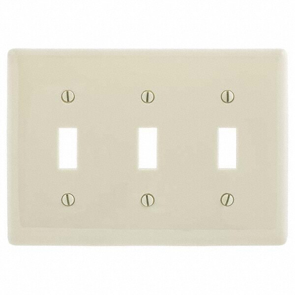 Wall Plates; Wall Plate Type: Switch Plates ; Color: Light Almond ; Wall Plate Configuration: Toggle Switch ; Material: Thermoplastic ; Shape: Rectangle ; Wall Plate Size: Standard