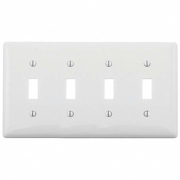 Wall Plates; Wall Plate Type: Switch Plates ; Color: White ; Wall Plate Configuration: Toggle Switch ; Material: Thermoplastic ; Shape: Rectangle ; Wall Plate Size: Standard