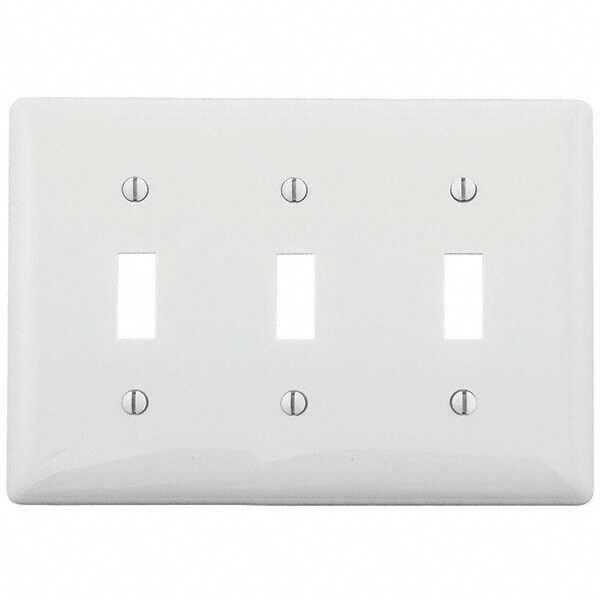 Wall Plates; Wall Plate Type: Switch Plates ; Color: White ; Wall Plate Configuration: Toggle Switch ; Material: Thermoplastic ; Shape: Rectangle ; Wall Plate Size: Standard