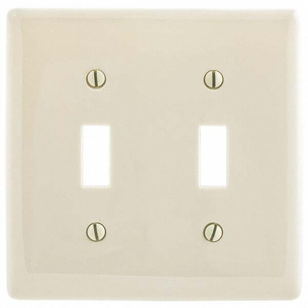 Wall Plates; Wall Plate Type: Switch Plates ; Color: Light Almond ; Wall Plate Configuration: Toggle Switch ; Material: Thermoplastic ; Shape: Rectangle ; Wall Plate Size: Standard