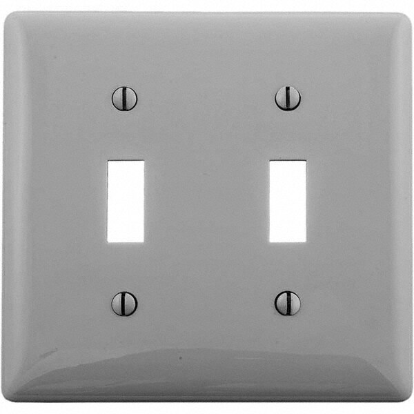 Wall Plates; Wall Plate Type: Switch Plates ; Color: Gray ; Wall Plate Configuration: GFCI/Surge Receptacle ; Material: Thermoplastic ; Shape: Rectangle ; Wall Plate Size: Standard